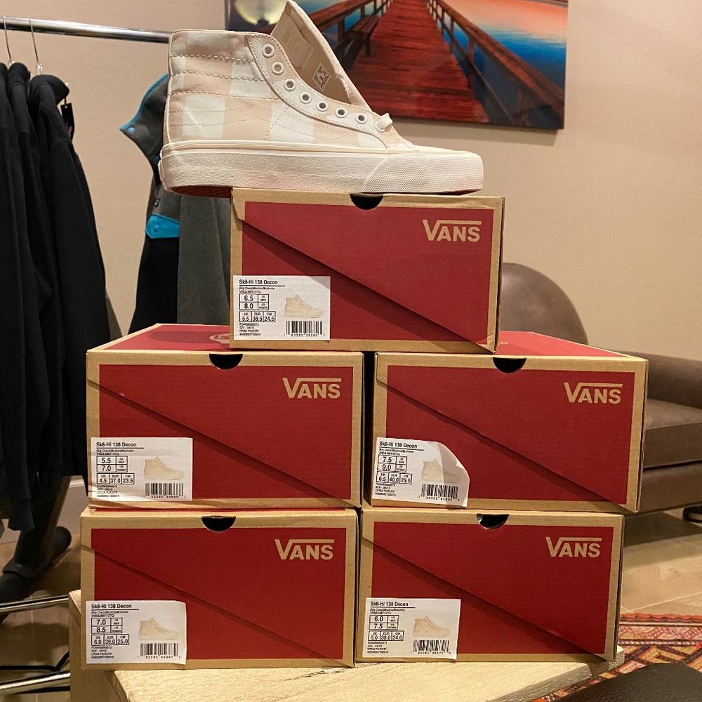 VANS SKATE SK8 HI 138 Decon SF Shoes Big Checkers - Picture 3 of 8